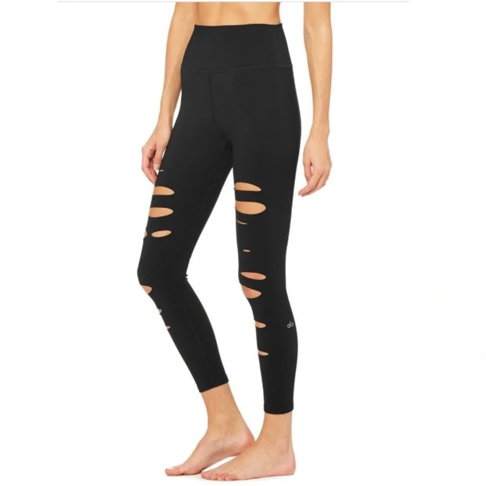 Alo Yoga 7/8 HIGH-WAIST RIPPED WARRIOR LEGGING